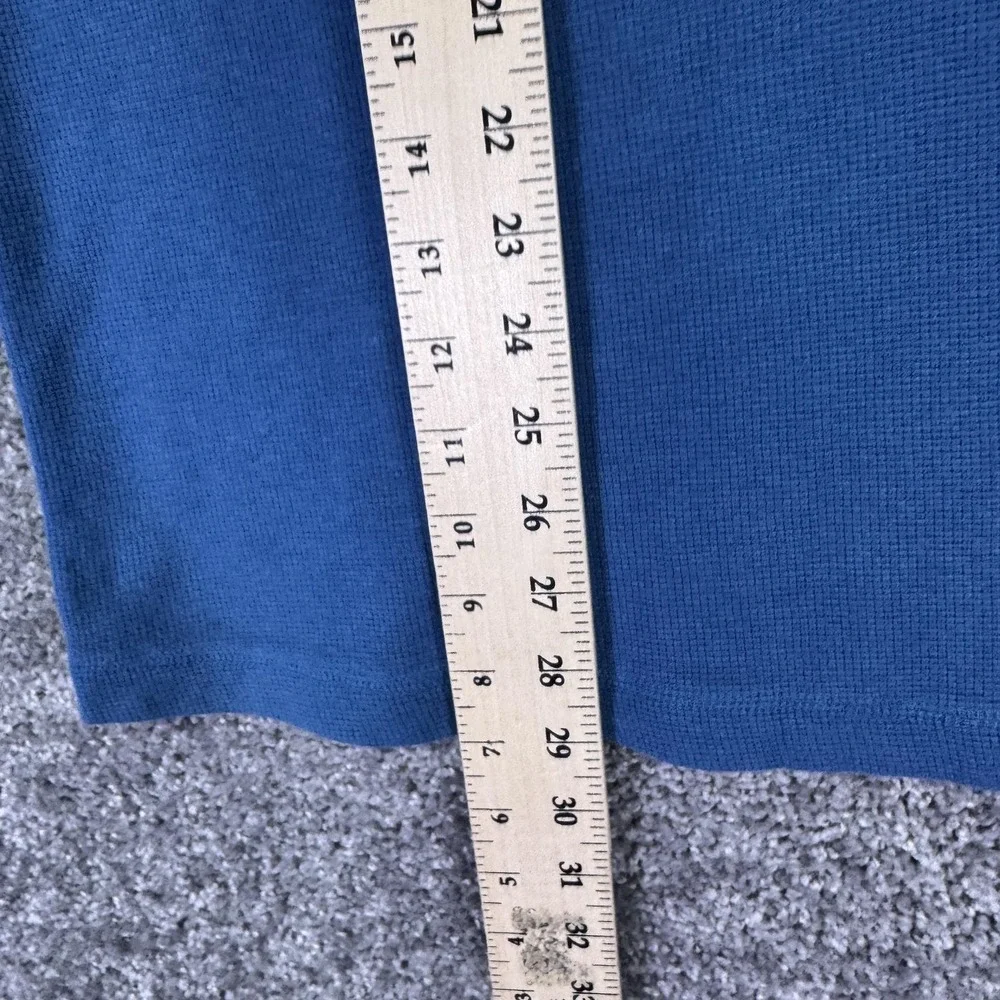 Banana Republic Shirt Mens Large Blue Thermal Waffle Knit Long Sleeve Crew Neck